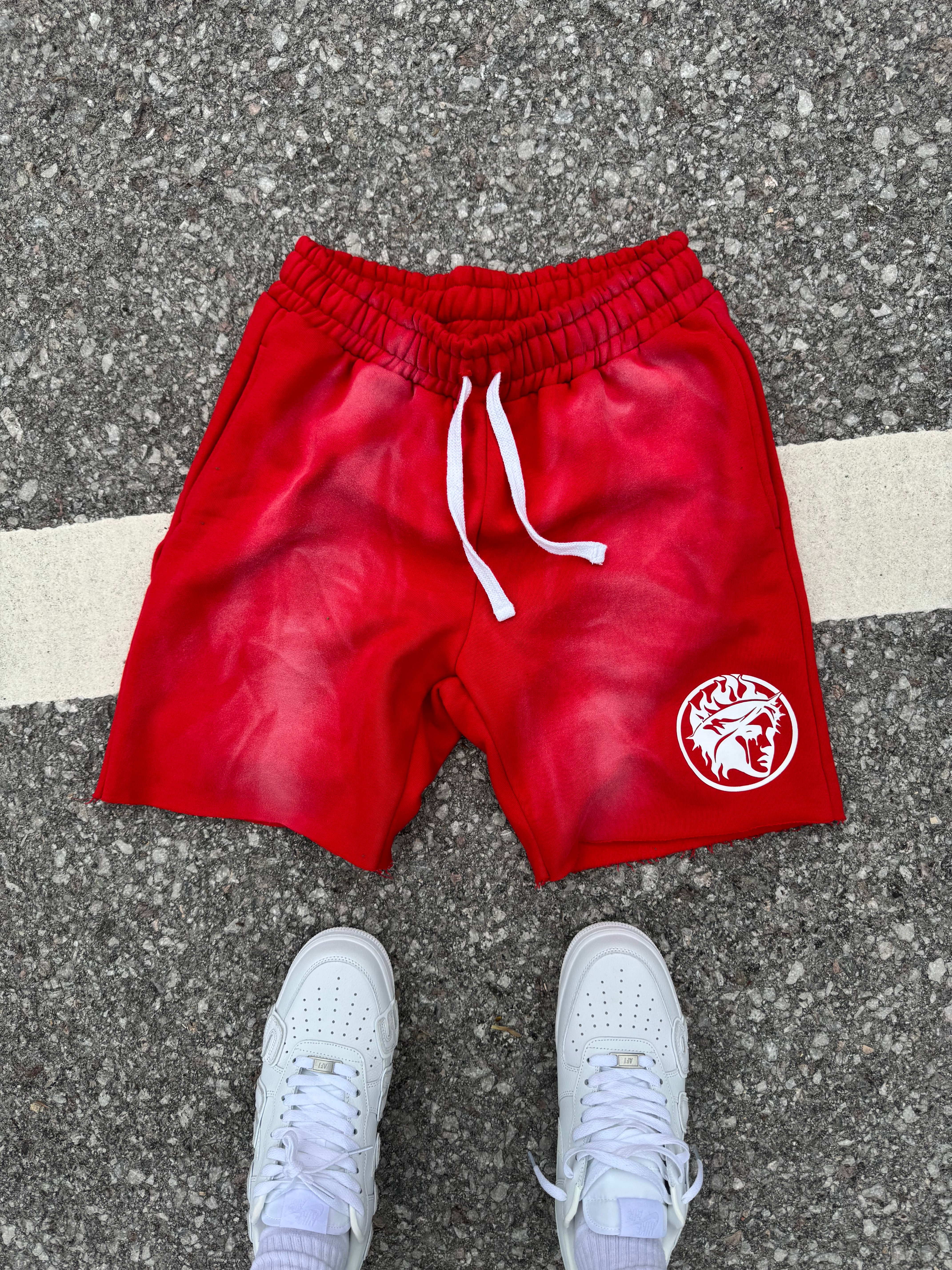 ACID WASH SHORT - ROUGE