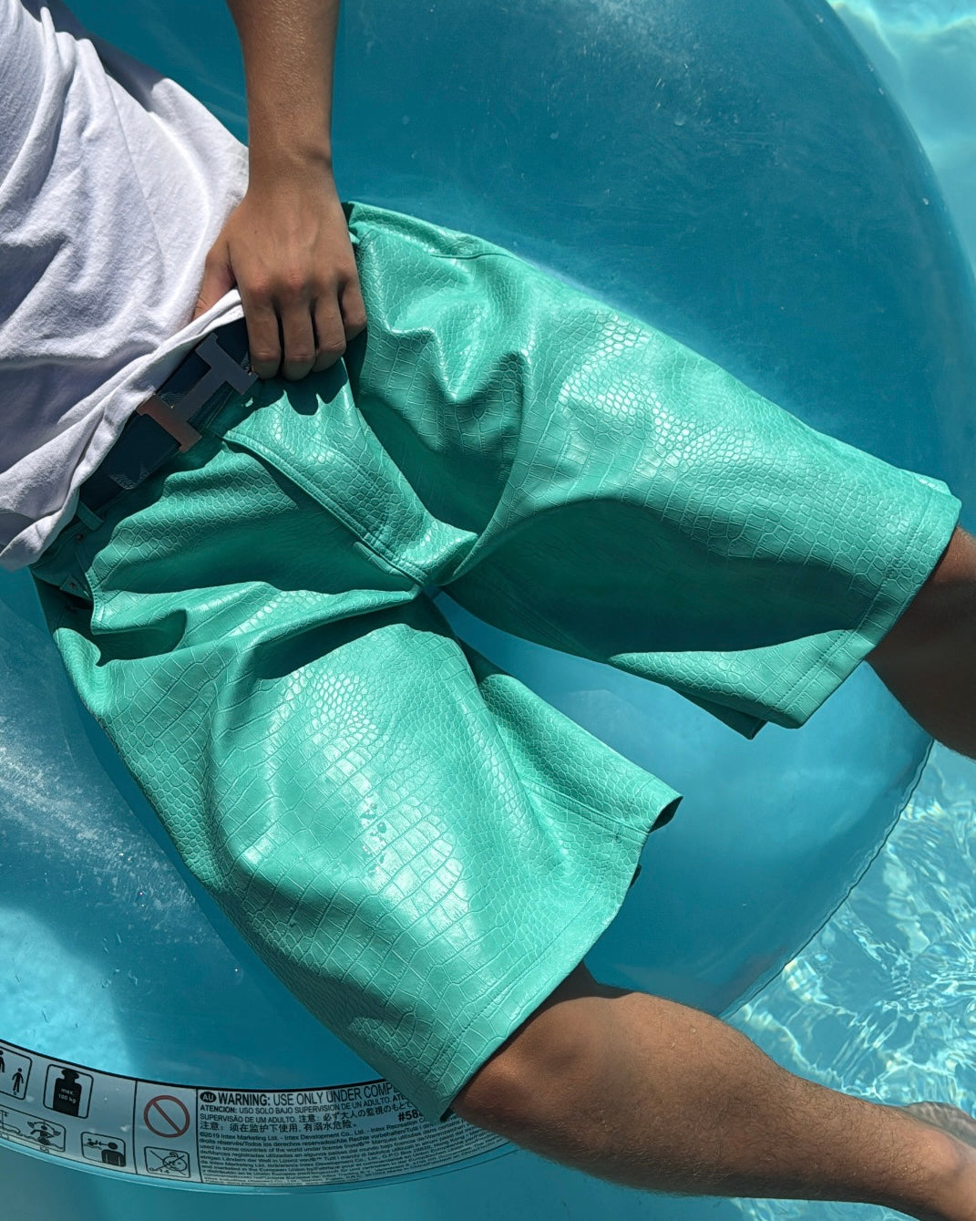 “CROCO” SHORTS TIPHANY